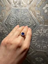 CZCITY-anillo de compromiso de Plata de Ley 925 con gema de rubí y zafiro, para mujeres