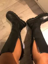 BONJOMARISA de moda botas de plataforma de tacón grueso cuñas media pantorrilla botas de mujer casual de marca de fondo grueso zapatos de invierno Mujer