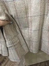 Female Blazer Coat Elegant Jacket Single-Button Wool Vintage Vimly Women Office Lady