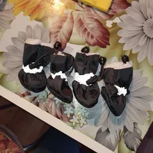 4 unidades/juego de zapatos de lluvia antideslizantes de Cachemira suave y cálida para mascotas, calzado suave a prueba de viento para perros y mascotas, zapatos impermeables antideslizantes