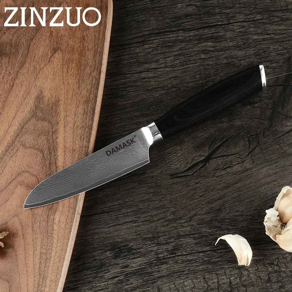 Набор ножей из дамасской стали ZINZUO набор 4 предметов кухонных с Дамасским лезвием