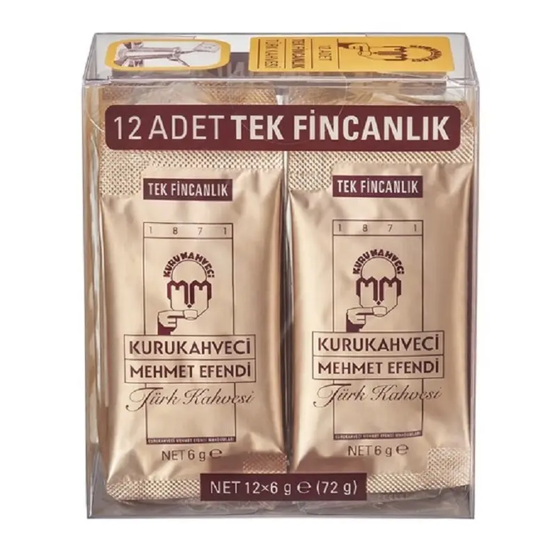 Традиционный кофе Kurukahveci Mehmet Efendi молотый 12 шт. x 6 г одна чашка турецкий