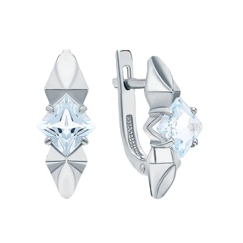 

Silver earrings with Topaz sunlight sample 925
