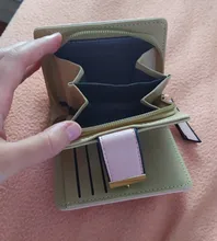 Cartera de moda para mujer, billetera corta, bolso de mano con huecos, monedero de cuero PU, tarjetero