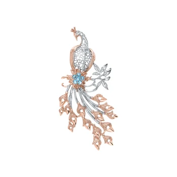 

Silver brooch with cubic zirconium sunlight sample 925