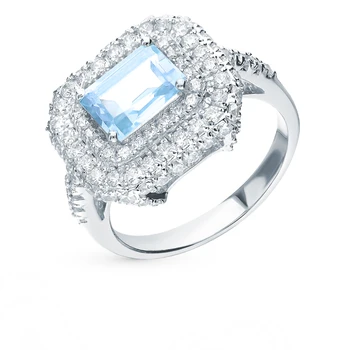 

Silver ring with Topaz sunlight sample 925