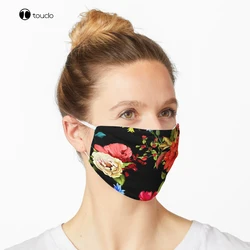 Hibiscus roses and colorful flowers floral pattern Mask Face Filter Pocket Cloth Reusable Washable