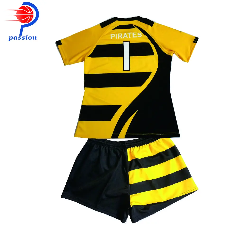 MOQ 5 Sets $47 Each Service Men's Sublimation Customizable Team Set Rugby Jersey Rugby Uniforms