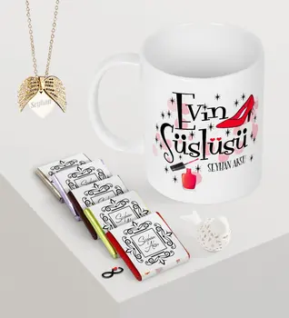 

Personalized House Süslüsü Mug Chocolate Angel Wing Necklace Seti-2