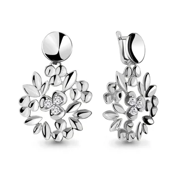 

Earrings long AQUAMARINE with cubic zirconia, silver 925