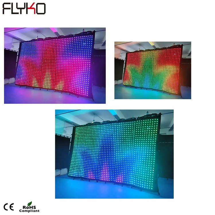 Free shipping Best quality led movable P9 3 *5m video curtain wedding event party display screen | Лампы и освещение