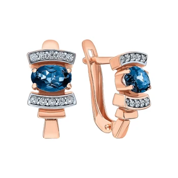 

Silver earrings with Topaz and cubic zirconia sunlight sample 925 test