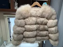 De invierno de la moda de cuero cálida capa natural abrigo de piel de zorro chaqueta de piel auténtica de zorro de invierno grueso abrigo cálido