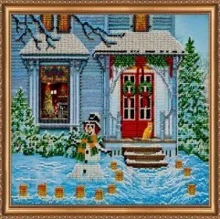 

Set for embroidery with beads abris art art. AB-308 "New Year's history"