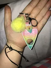 Ouija-Llavero con forma de pompón de resina para mujer, llavero de mano con bola de inflado, artesanía de tablero Punk, 1 unidad