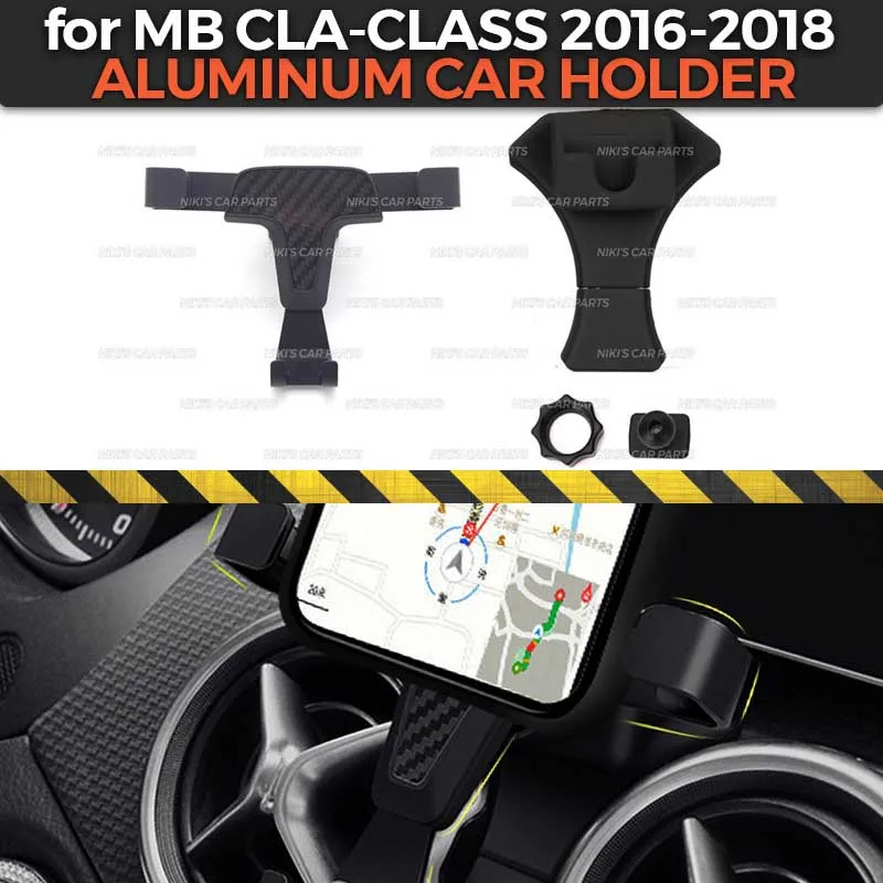 Алюминиевый Автомобильный держатель для MB CLA-CLASS-, алюминиевый сплав, 1 комплект, украшение автомобиля, аксессуары для стайлинга, интерьер телефона