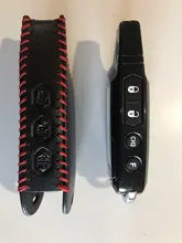 3 botones de cuero coche-estilo de cubierta para Starline B9 B6 A91 A61 Twage dos forma de sistema de alarma para coche llavero