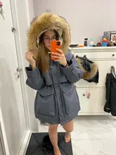 Winter Jacket Coat Parkas Fitaylor Zipper-Down Natural Women Outerwear Snow Warm Thick