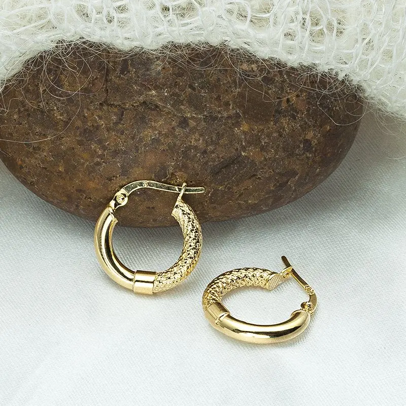 Серьги-кольца из Стерлингового золота 14 карат