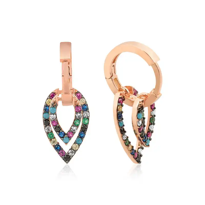 Merve Silver Silver Three-Dimensional Leaf Earrings