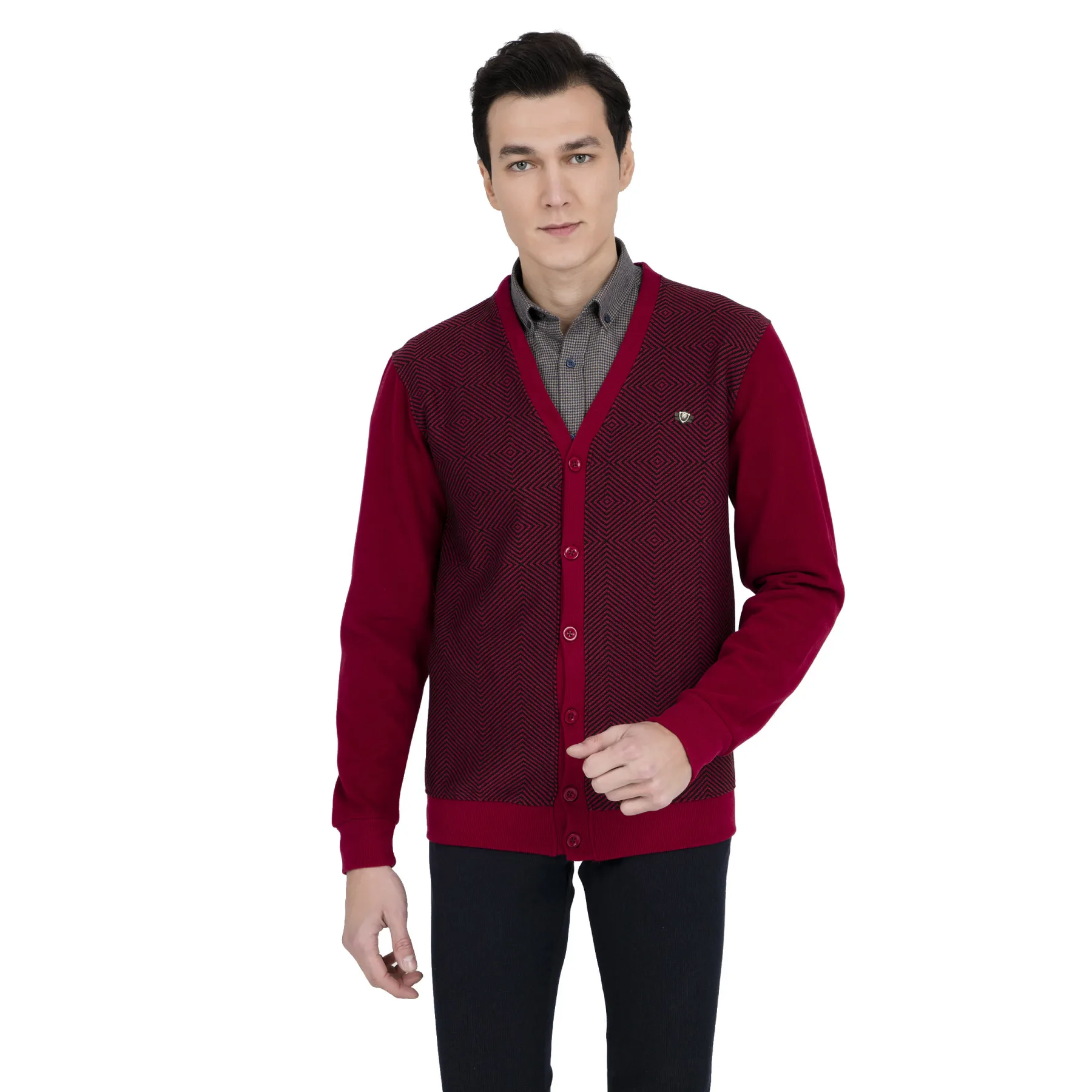 Бургундия BURATTI мужской кардиган 4561128 - Цвет: Бургундия
