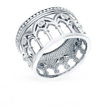 

Silver ring with cubic zirconia sunlight sample 925 test