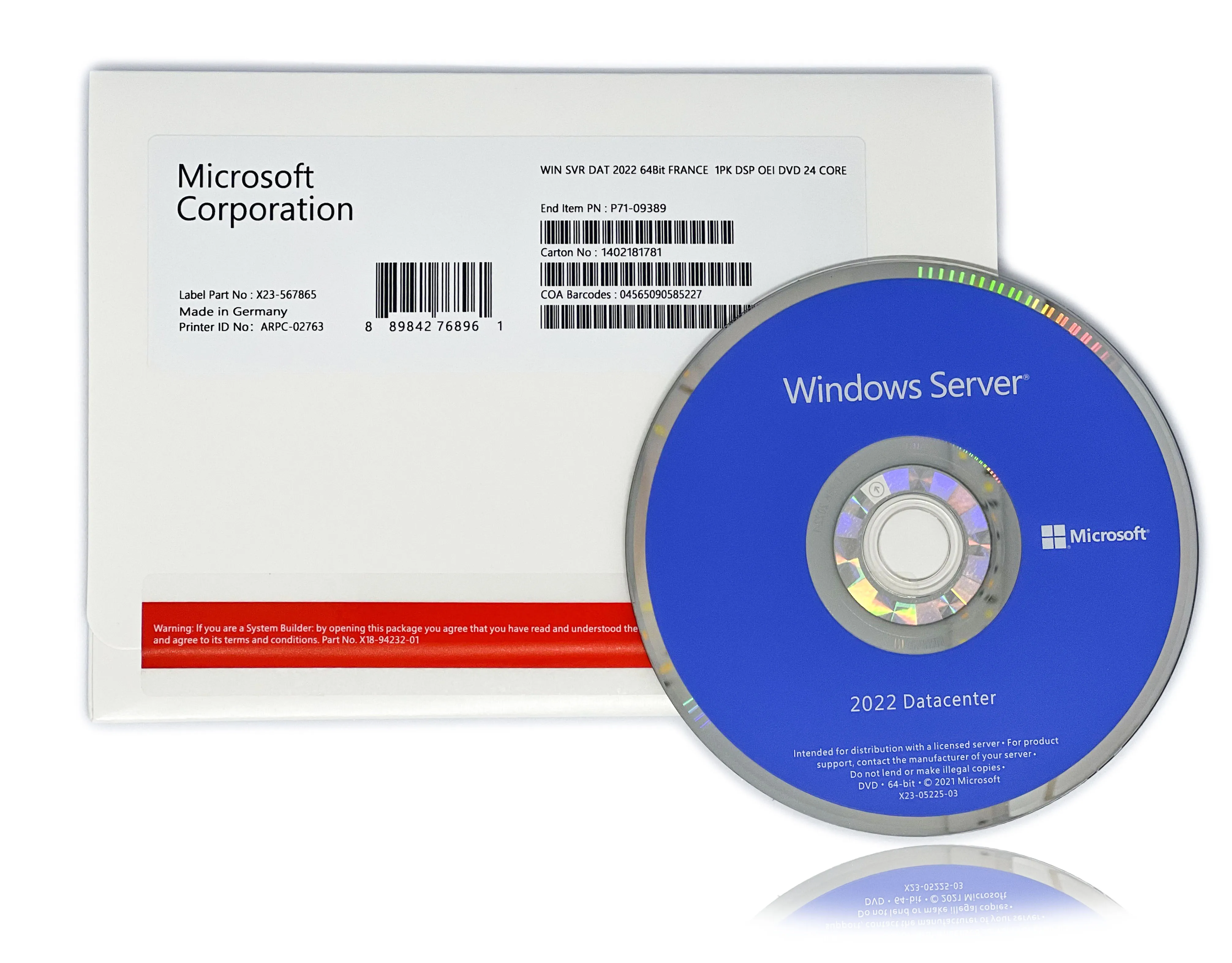 Tanie Windows Server 2022 DataCenter 24 rdzeń z DVD sealed Server