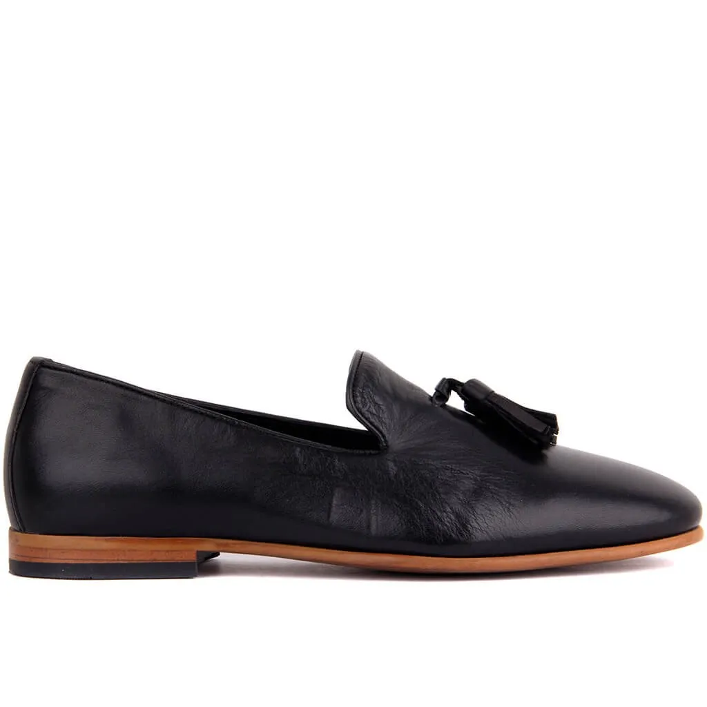 

Sail-Lakers Genuine Leather Men Loafers Black Men Casual Shoes