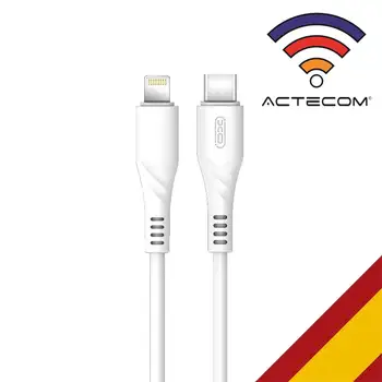 

ACTECOM Cable Lightning a USB TIPO C COMPATIBLE CON IPHONE IPAD CARGA/DATOS BLISTER 18W - 2A FAST CHARGING - CARGA RAPIDA