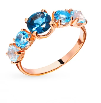 

Gold ring with Topaz sunlight sample 585