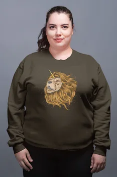 

Angemiel Wear Unicorn Lion Green Women Sweatshirts
