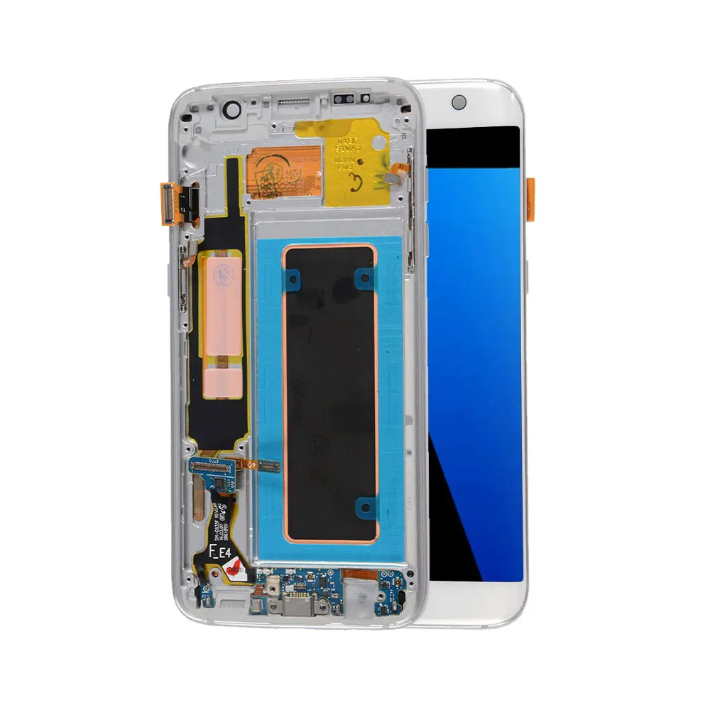Ori SUPER AMOLED для samsung Galaxy S7 Edge G935F A V oled-дисплей ЖК-сенсорный экран с заменой рамки Переднее стекло Ремонт - Цвет: White G935F