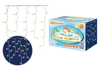 

Garland led "fringe" 2x1 m, 152led, 3000 K, White., Last. Podcl, IP65, 250 V, TDM