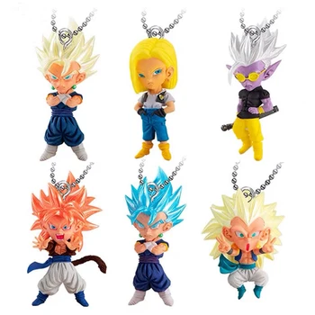 

Original Bandai Dragon ball super UDM Burst 39 Gogeta Vegetto Gotenks Fu Android 18 PVC figure model Dolls key chain