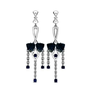 

Earrings made of silver with Ruby and cubic zirconia