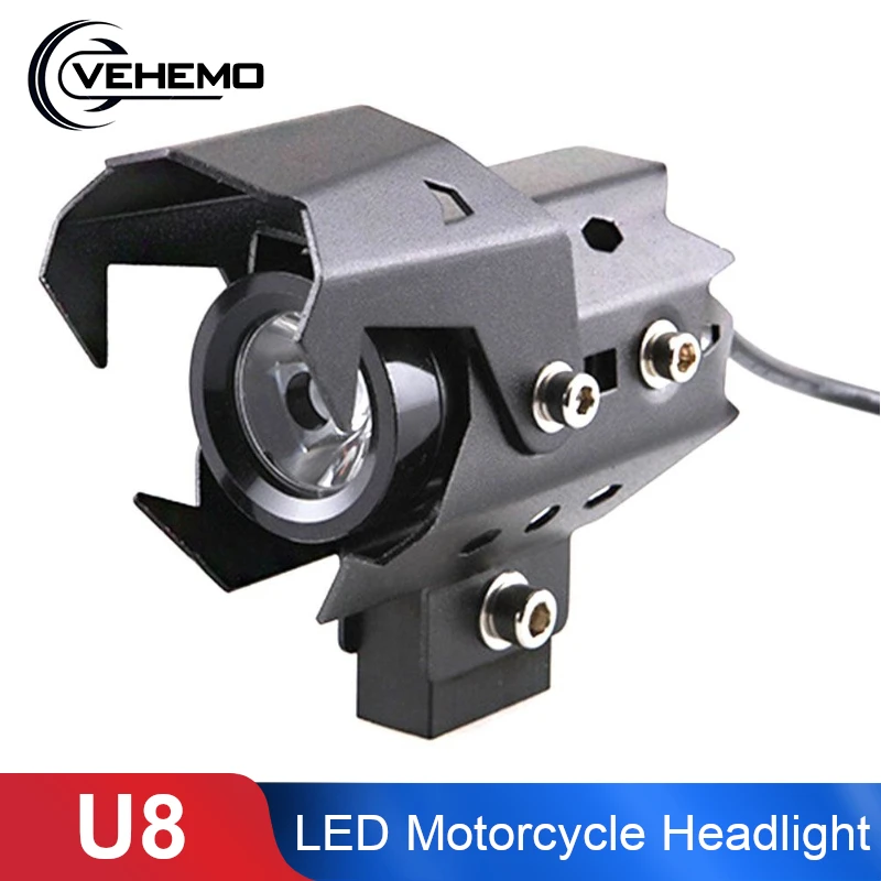 Vehemo U8 мотоциклетный светодиодный налобный светильник мото водонепроницаемый налобный противотуманный светильник мотоциклетный светодиодный налобный светильник Focos Moto Светодиодный точечный светильник