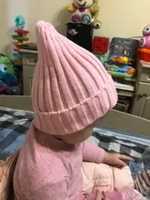Candy Color Baby Hat Cute Winter Spring Pointy Hats For Kids Boys Girls Kintted Warm