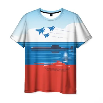

Men's T-shirt 3D tricolor of Russia