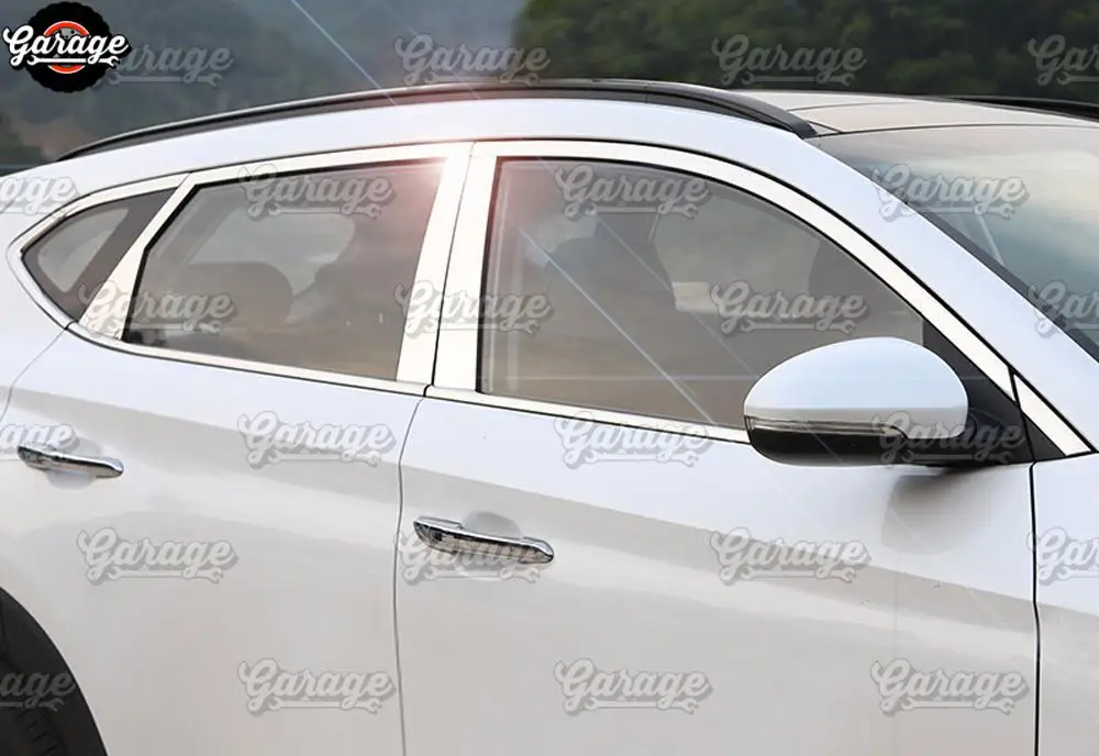 Полоски вокруг окна для hyundai Tucson- нержавеющая сталь литье 1 комплект/16 шт украшения автомобиля стиль