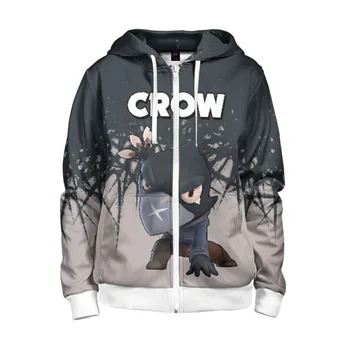 

Children's sweatshirt 3D with zipper Brawl Stars Crow