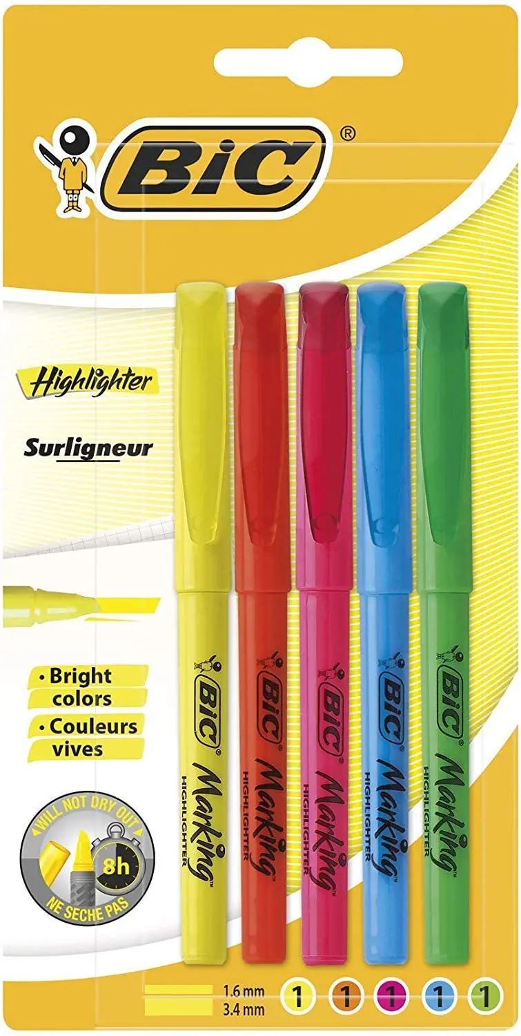 Bic Highlighter Grip Surligneur 12 Piezas - Subrayadores - AliExpress