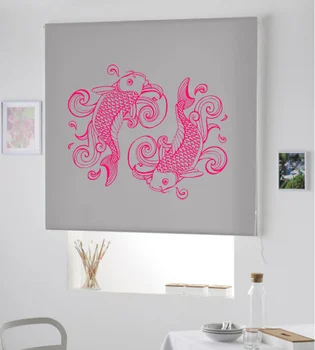 

Blind Iroa roll with drawing/Fish Chinese! ROLLER BLINDS TRANSLUCENT! (GRAY 100X175)