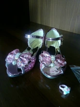 Zapatos de princesa para niñas, zapatillas con flores y brillantina para niñas pequeñas, incluye tacón alto y moño estilo mariposa, en azul, rosa y plata, talla 26-38