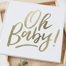 Персонализированные белый и золотой Baby Shower Гостевая книга в твердой обложке игры Дата, будущая мама, гостевая книга, для крестин, вечерние пожелания по цвету