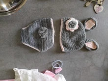 Traje de punto de ganchillo para recién nacido, accesorios para fotografía