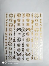 Decals Transfer-Stickers Nail-Art-Accessories Leaf 1-Sheet Flower-Design Gold Decoration