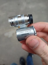 Mini LED UV de bolsillo para joyería, lupa de cristal microscopio para joyería, 60x