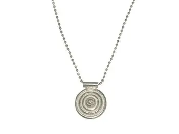 

Sterling silver choker chain and spiral round pendant