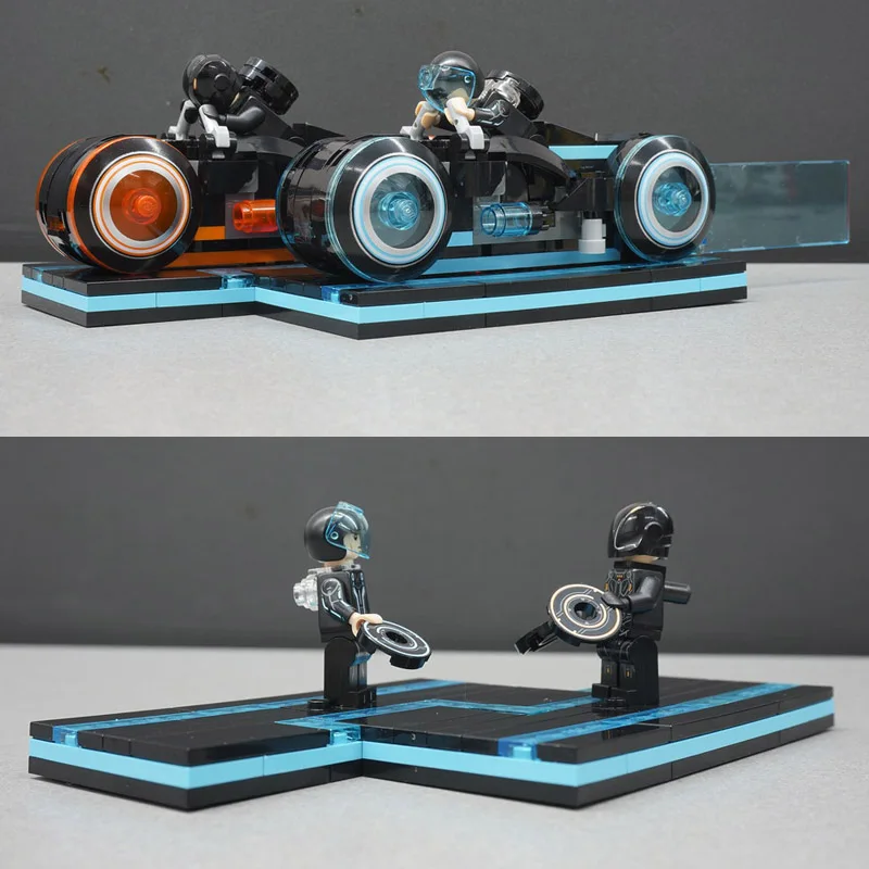 Online 21314 248 stücke Film Serie TRON Legacy Licht Zyklen Modell Bausteine Ziegel Erleuchten Spielzeug für Kinder 10881 Gif