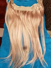 VeSunny-extensiones de cabello humano de Halo, cable de pesca Invisible, trama de cabello rubio, cinta para la cabeza con cables, extensiones de cabello de Halo, hecho a máquina, Remy